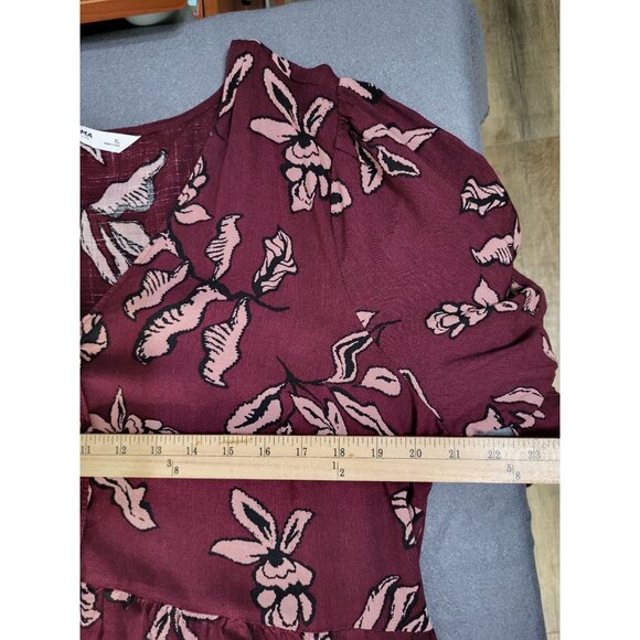 SONOMA Women SZ XL 3/4 Sleeve Button Front Maxi Dress Bishop Sleeve Pockets Boho - Picture 5 of 9